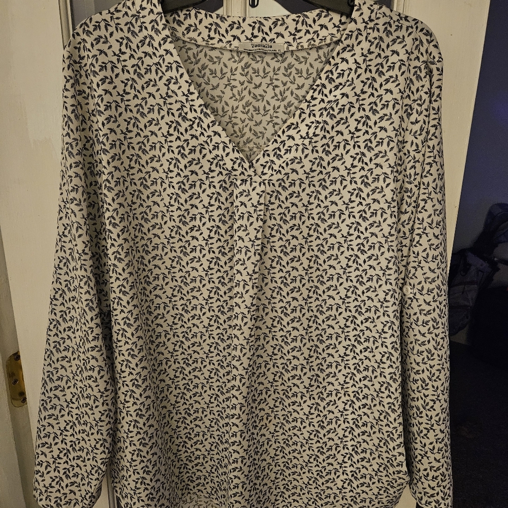 Black and White Blouse